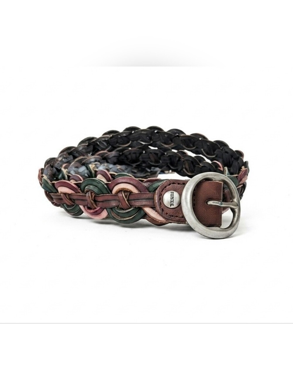 Fossil Women's Multicolor Braided Leather Belt